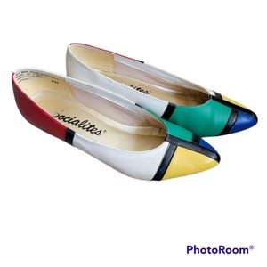 Vintage Socialite Color Block Shoes